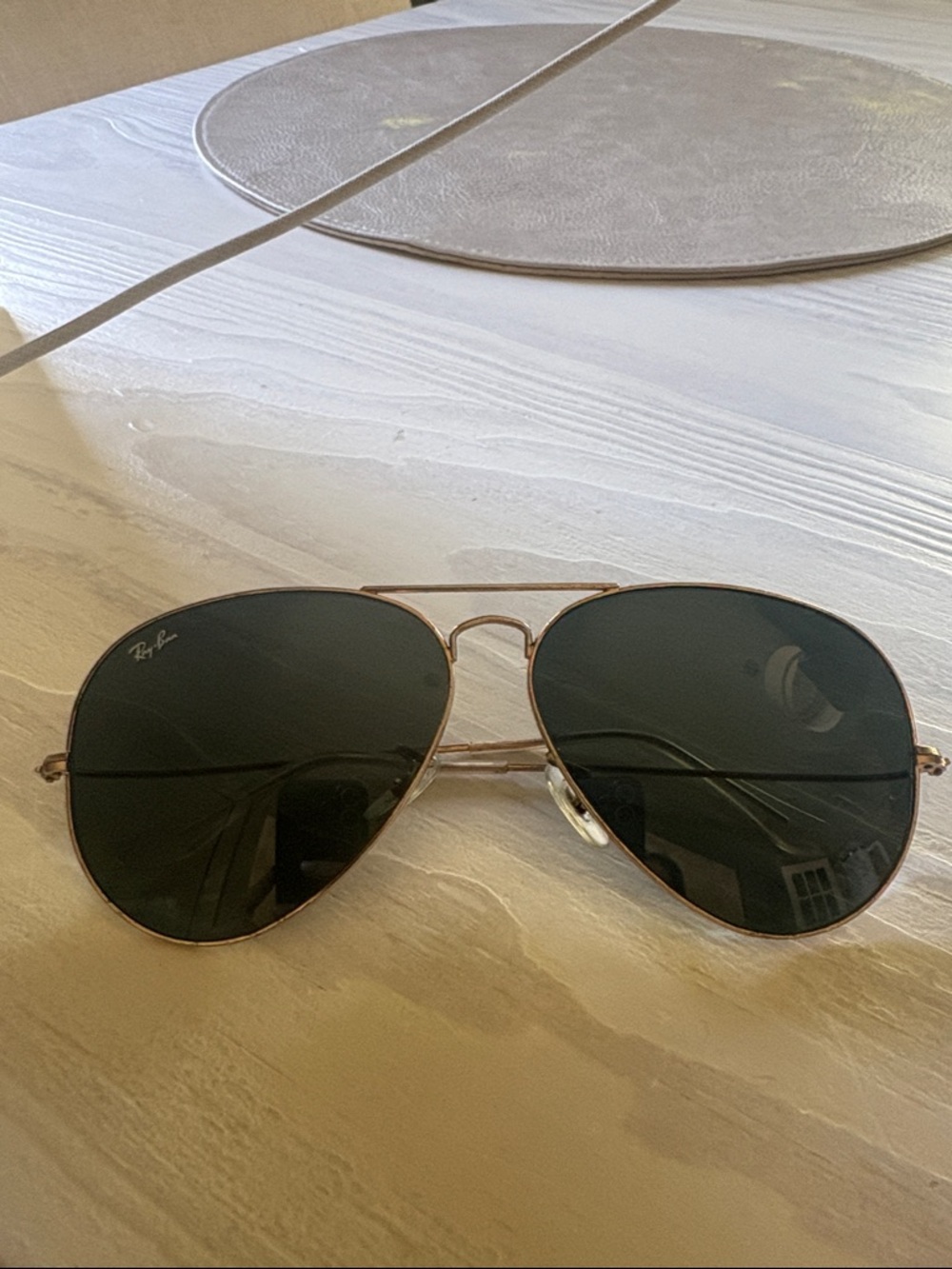 Ray-Ban Aviator Sunglasses - Gold Frame with Dark Green Lenses